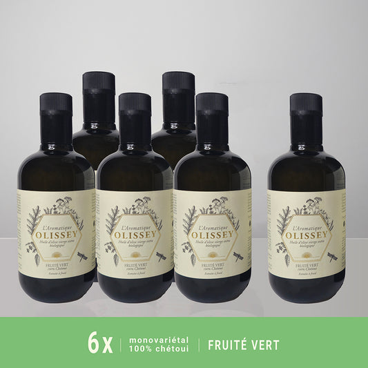 Box of 6 x 50 cl (including 1 FREE BOTTLE) - Organic Extra Virgin Olive Oil - SUBLIME - Green Fruity